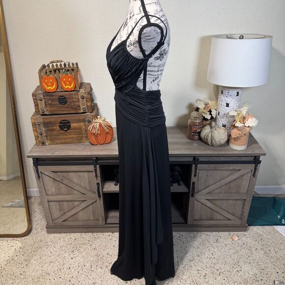 VTG BCBG Maxazria Ruched Criss Cross Bodice Maxi Evening Gown Sz S Y2K Backless - Picture 4 of 9